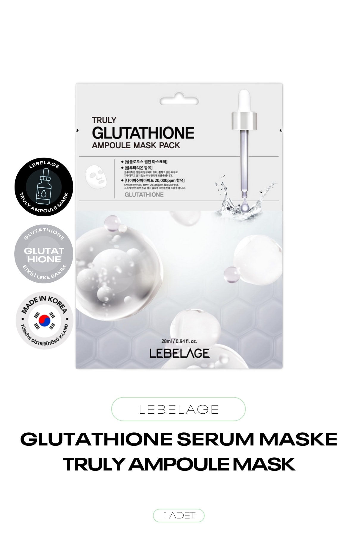 Glutatyon İçeren Leke Maskesi Truly Glutathione Ampoule Mask