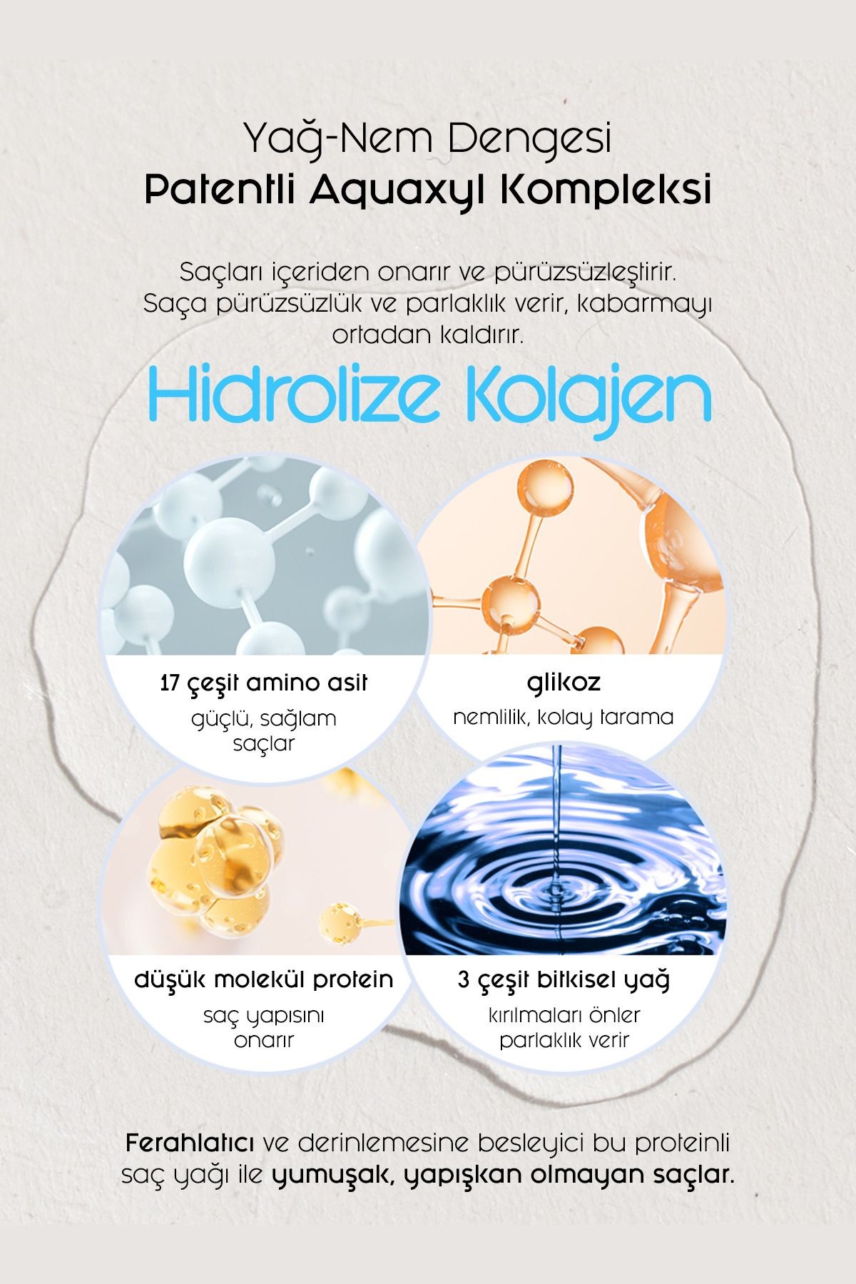 CP-1 Kuru ve Hasarlı Saçlar İçin Yoğun Nemlendirici Saç Bakım Yağı Aquaxyl Complex Hair Oil 100 ML