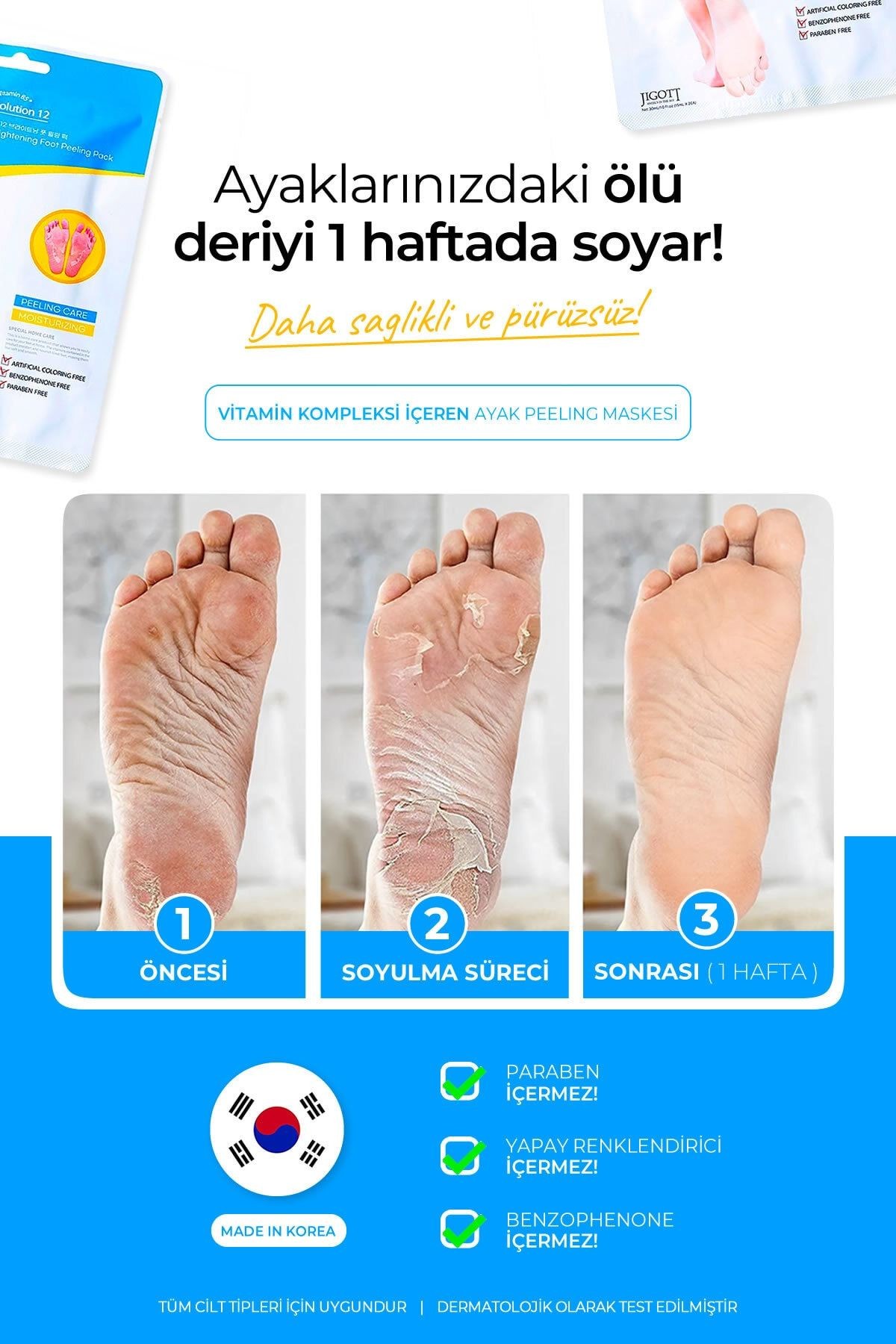 Ölü Deri, Çatlaklar Için Vitamin B5 Içeren Hassas Ve Etkili Soyulabilen Ayak Peeling Maske