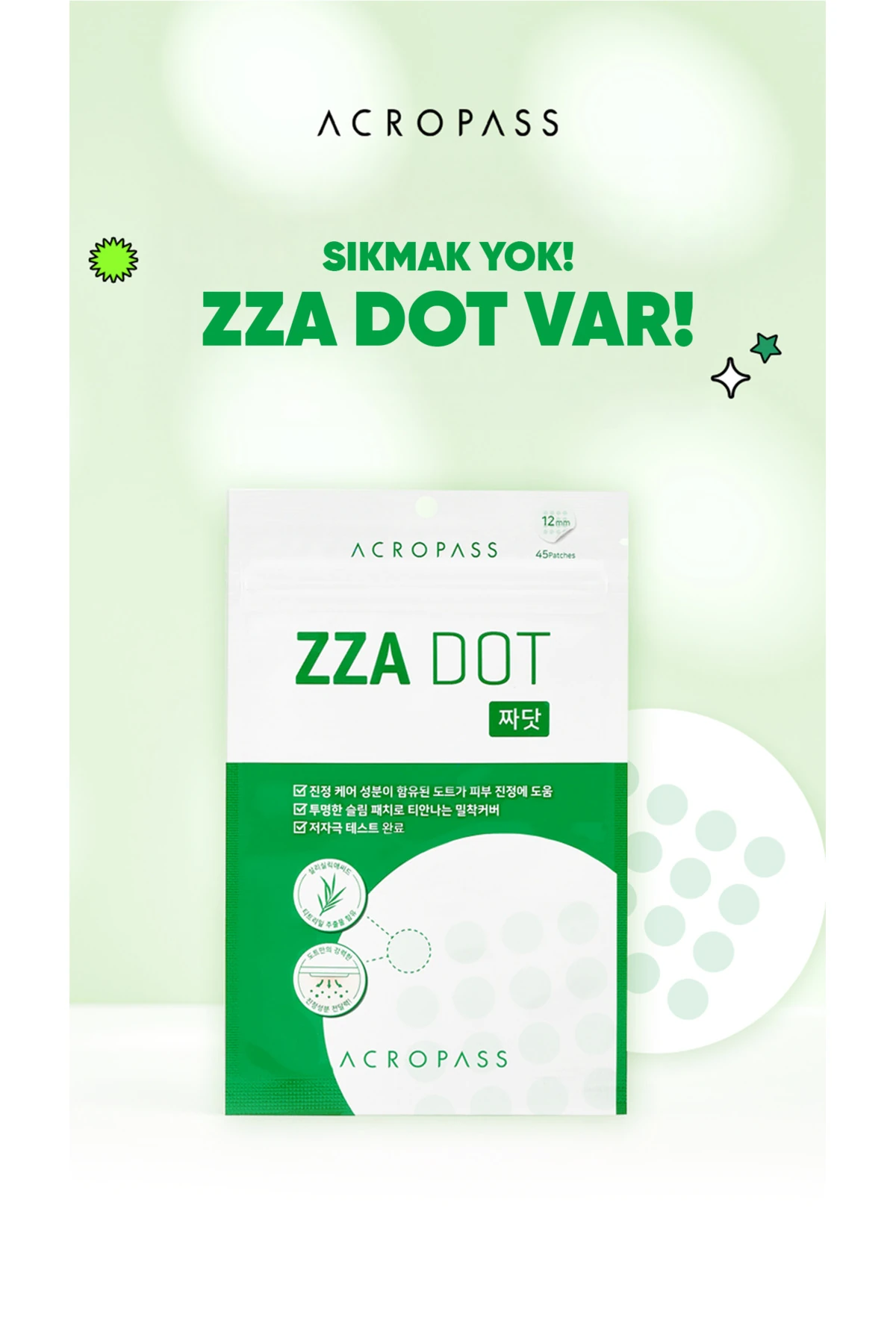 Mikro Noktalı Salisilik Asit Bandı ZZA Dot 45li