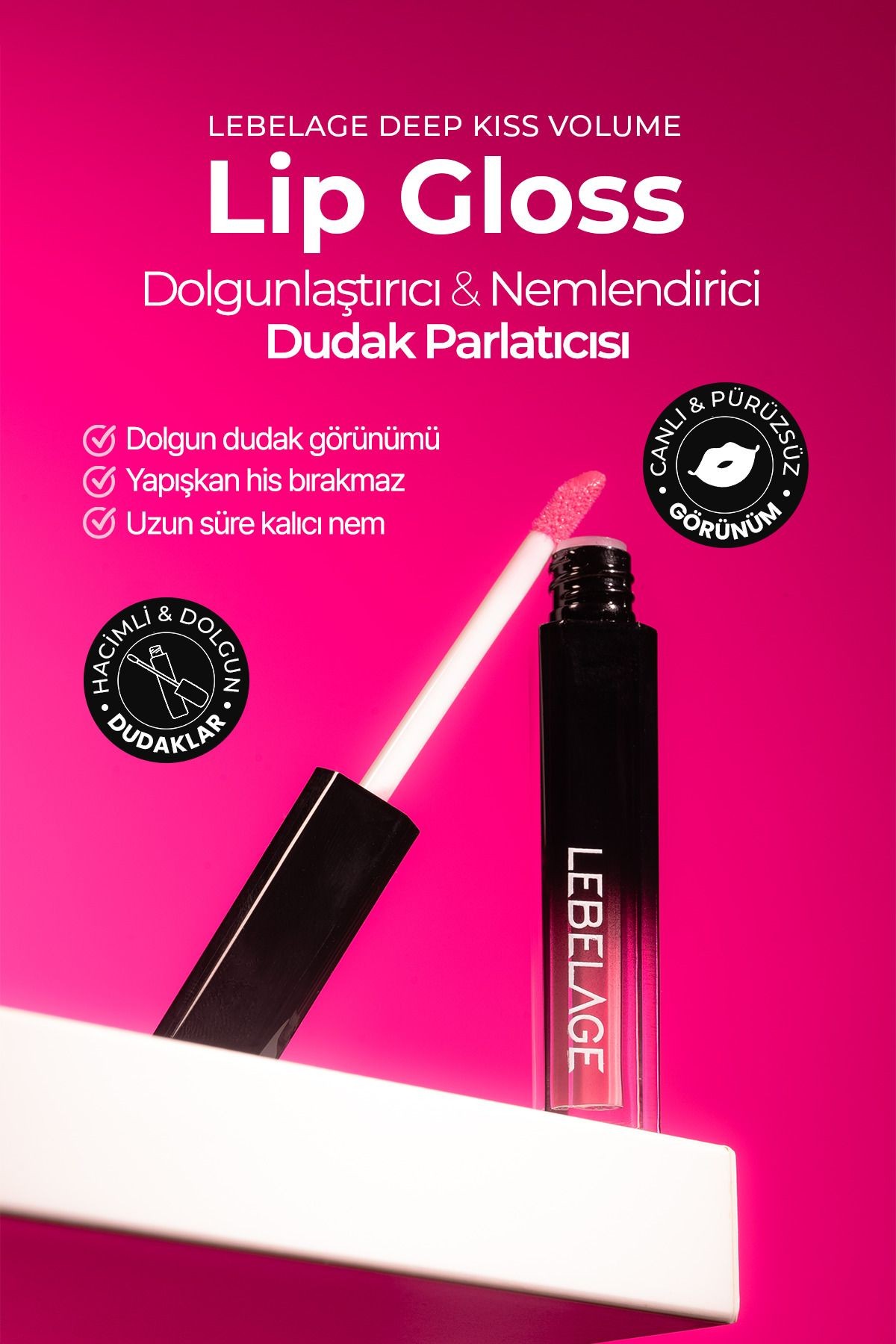 Nemlendirici Dudak Parlatıcı Gloss LEBELAGE Deep Kiss Volume Lip Gloss