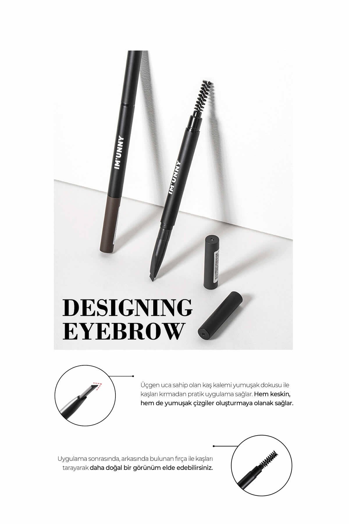 Üçgen Uçlu Yumuşak Asansörlü Kaş Kalemi Designing Eye Brow