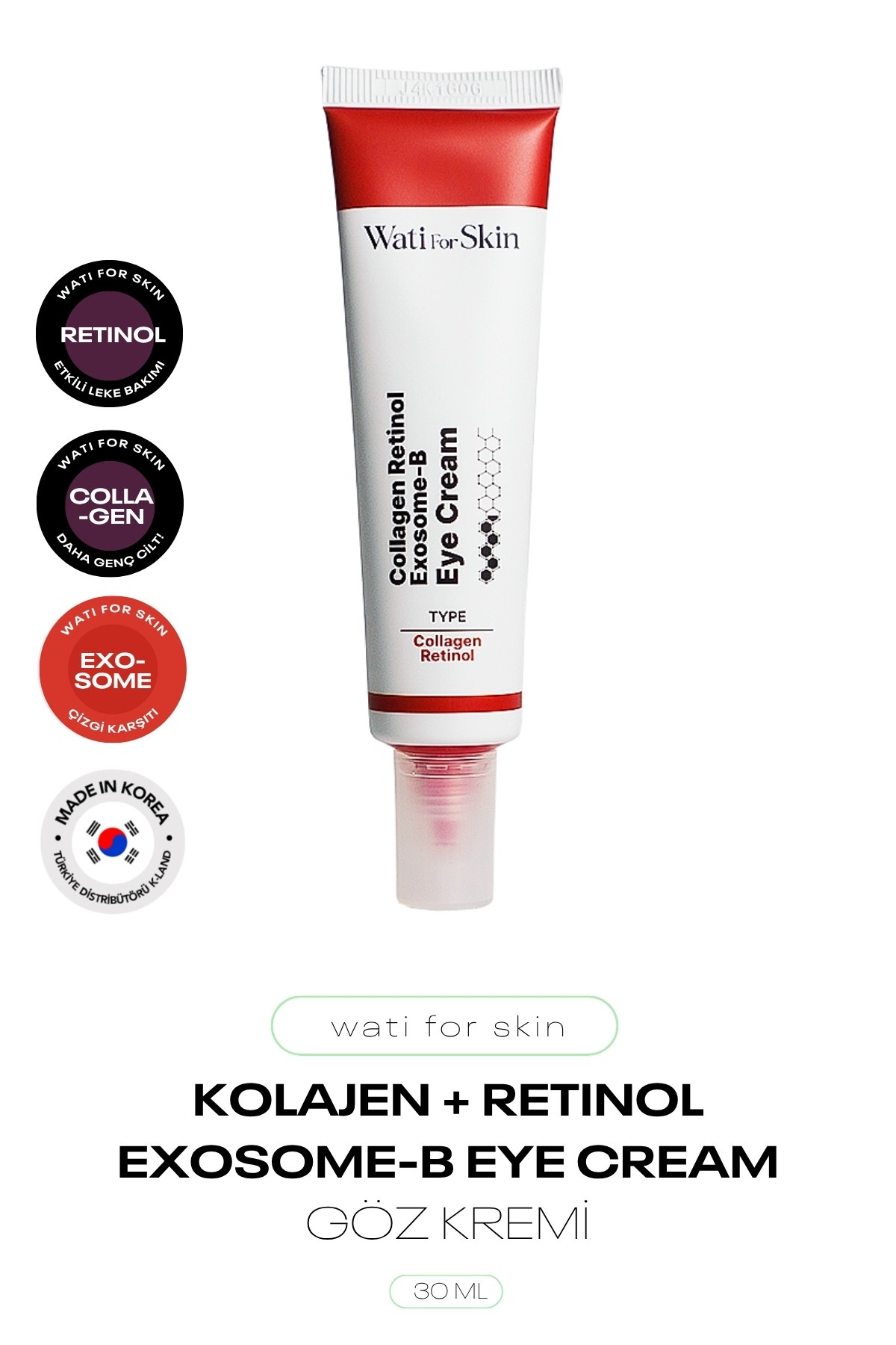 Kolajen ve Retinol İçeren Eksozom Göz Kremi Wati For Skin Exosome-B Eye Cream 30ml
