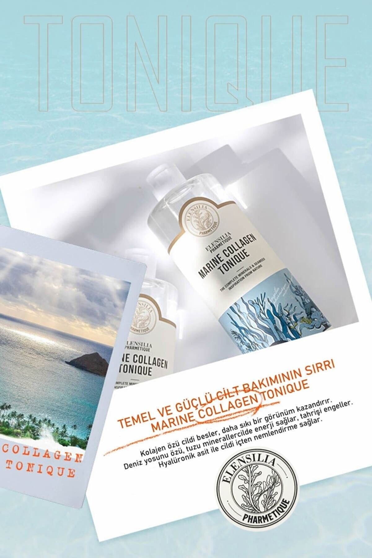 Elensilia Deniz Kolajeni Içeren Mineraller Ile Zengin Sıkılaştırıcı Tonik Elensilia Marine Collagen Tonique