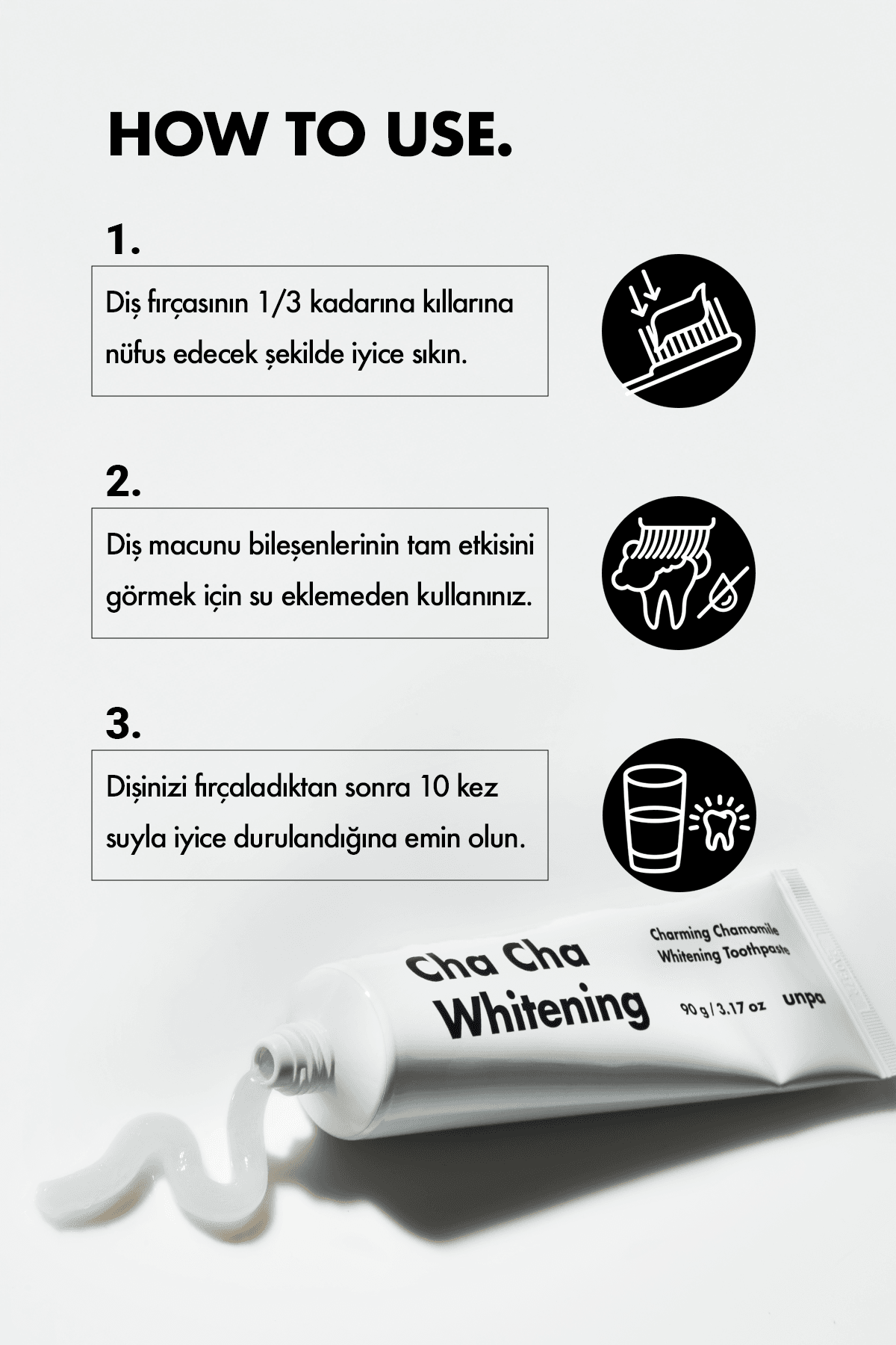 Kahve ve Sigara İçenler İçin Kore Beyazlatıcı Vegan Diş Macunu UNPA Cha Cha White Toothpaste
