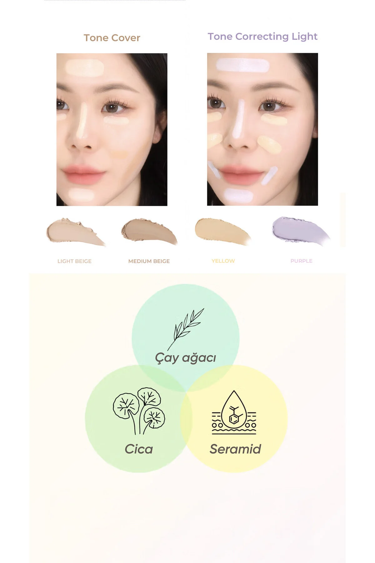 2’li Kapatıcı ve Corrector Paleti by Luna Skin Cover Concealer Palette