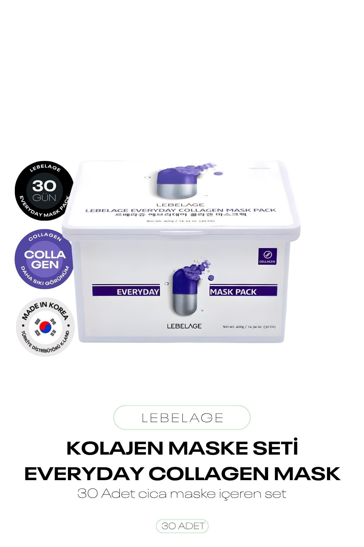 Kolajen Sıkılaştırıcı 30lu Maske Seti Everyday Collagen Mask Pack