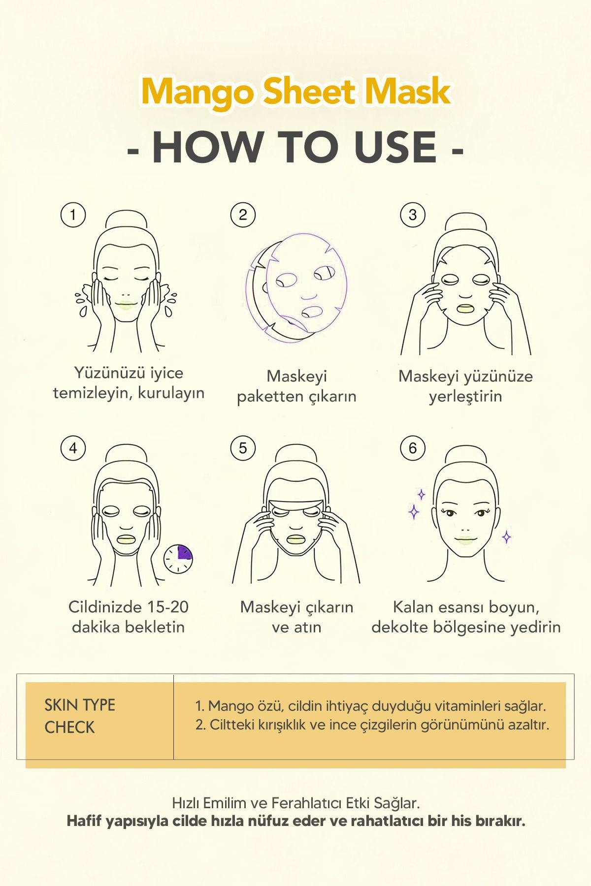 Mango Nemlendirici Kağıt Maske Lebelage Fruit Mango Mask