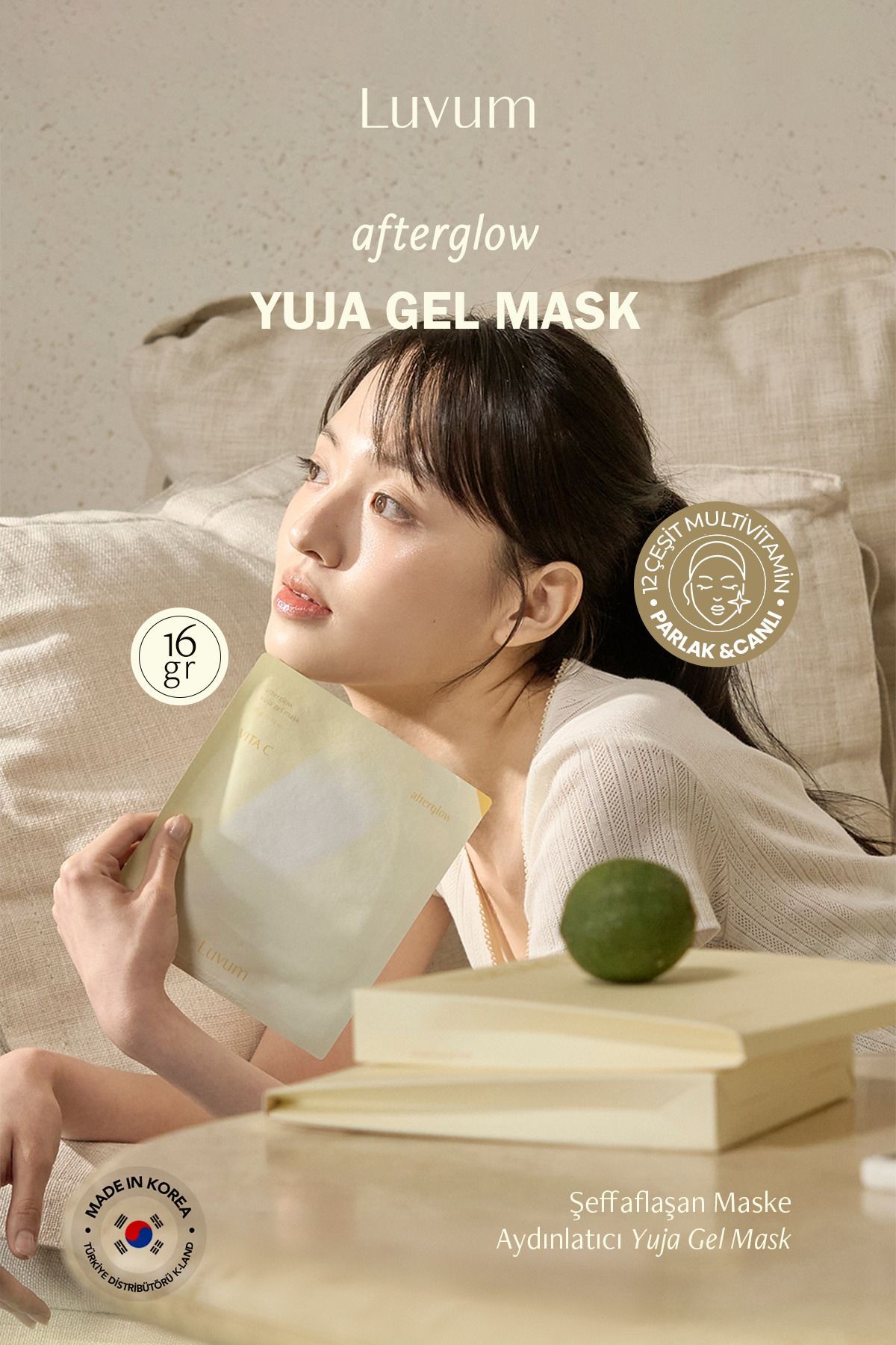 Şeffaflaşan Kore Maske Yuja Aydınlatıcı Luvum Calming Repair Cica Gel Mask