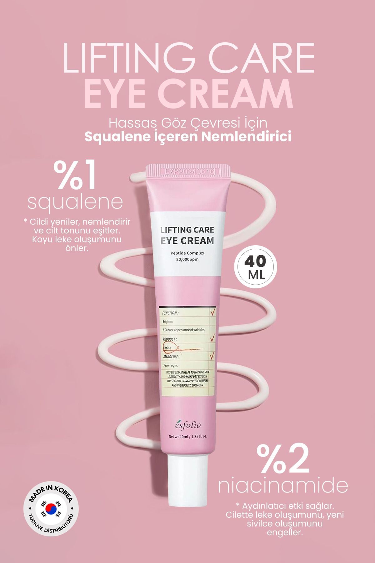 Hassas Göz Çevresi Için Squalene Içeren Nemlendirici Göz Kremi Lifting Care Eye Cream 40ml