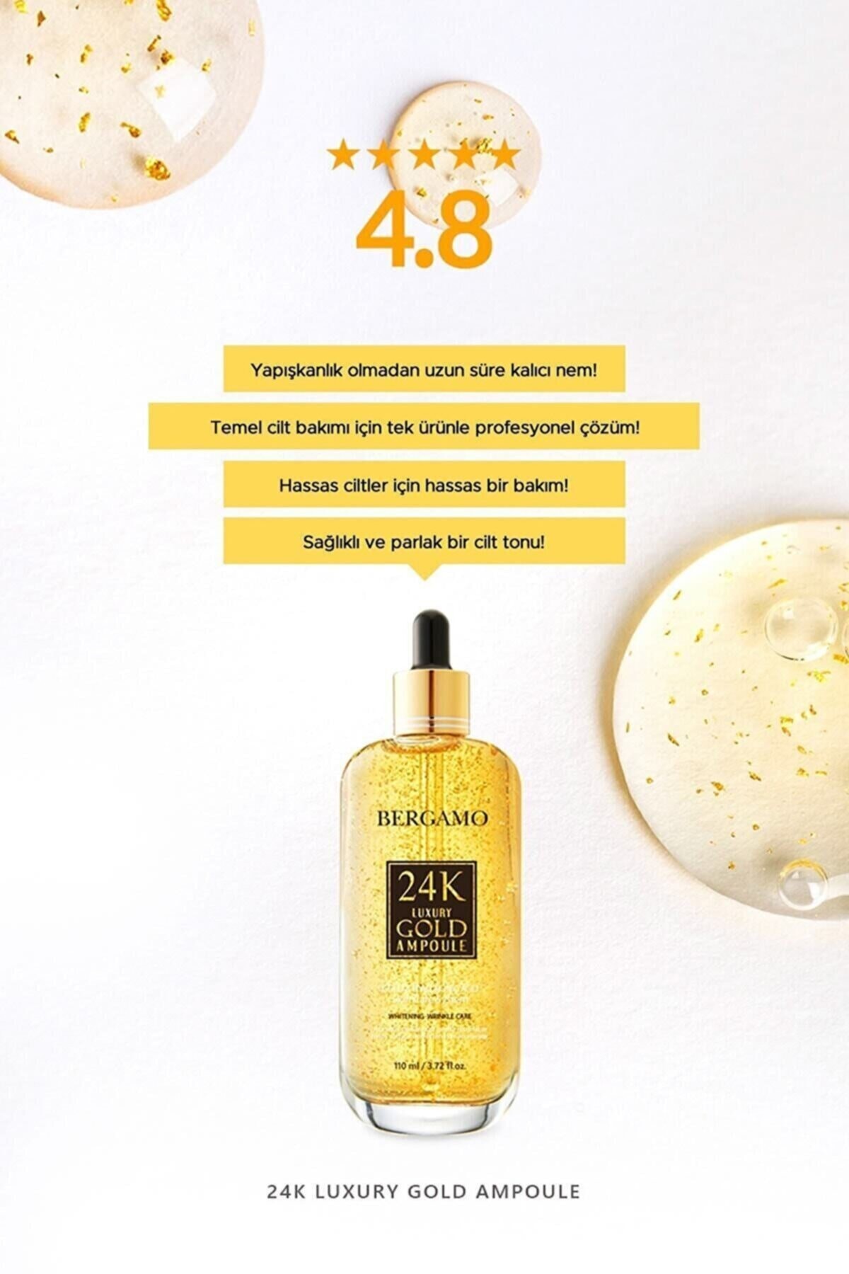 Yoğun Besleyici ve Elastikiyet Sağlayan Çift Fonksiyonlu 24 K Luxury Gold Ampül Serum