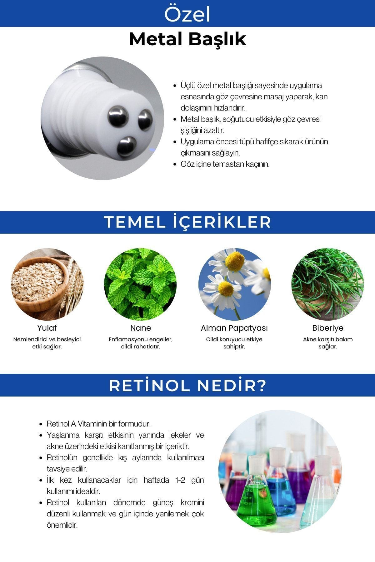 Millia Yağ Bezesi Karşıtı Soğutucu başlık Retinol Göz Serumu 3W Clinic Collagen Retinol Eye Serum