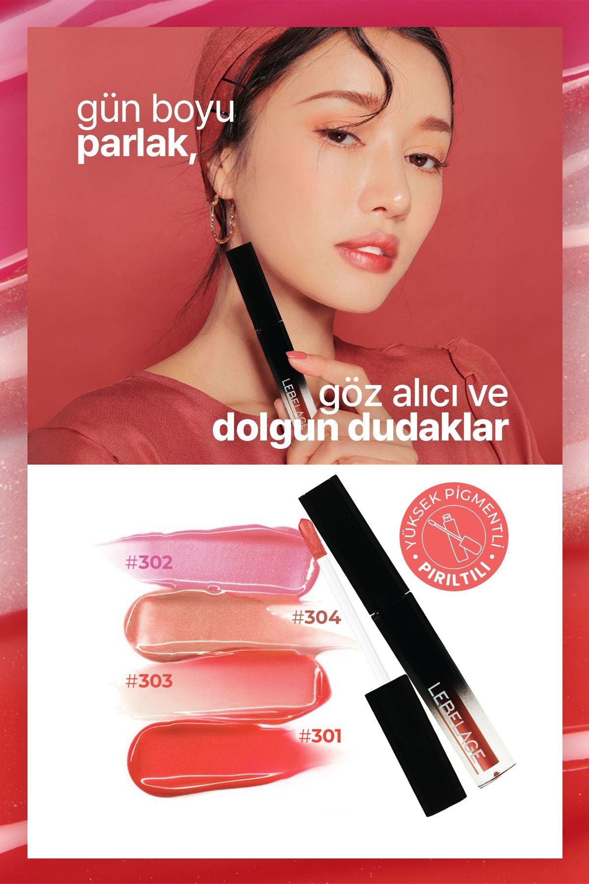 Nemlendirici Dudak Parlatıcı Gloss LEBELAGE Deep Kiss Volume Lip Gloss