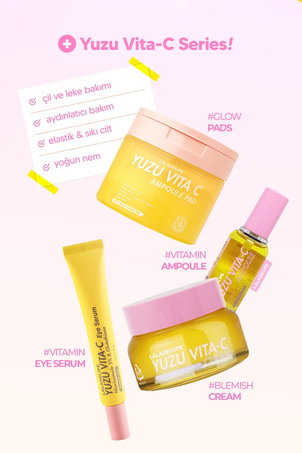 Glutatyon ve %5 Niacinamide Koyu Halka Karşıtı Göz Çevresi Serumu LALA RECIPE Yuzu Vita C Eye Serum