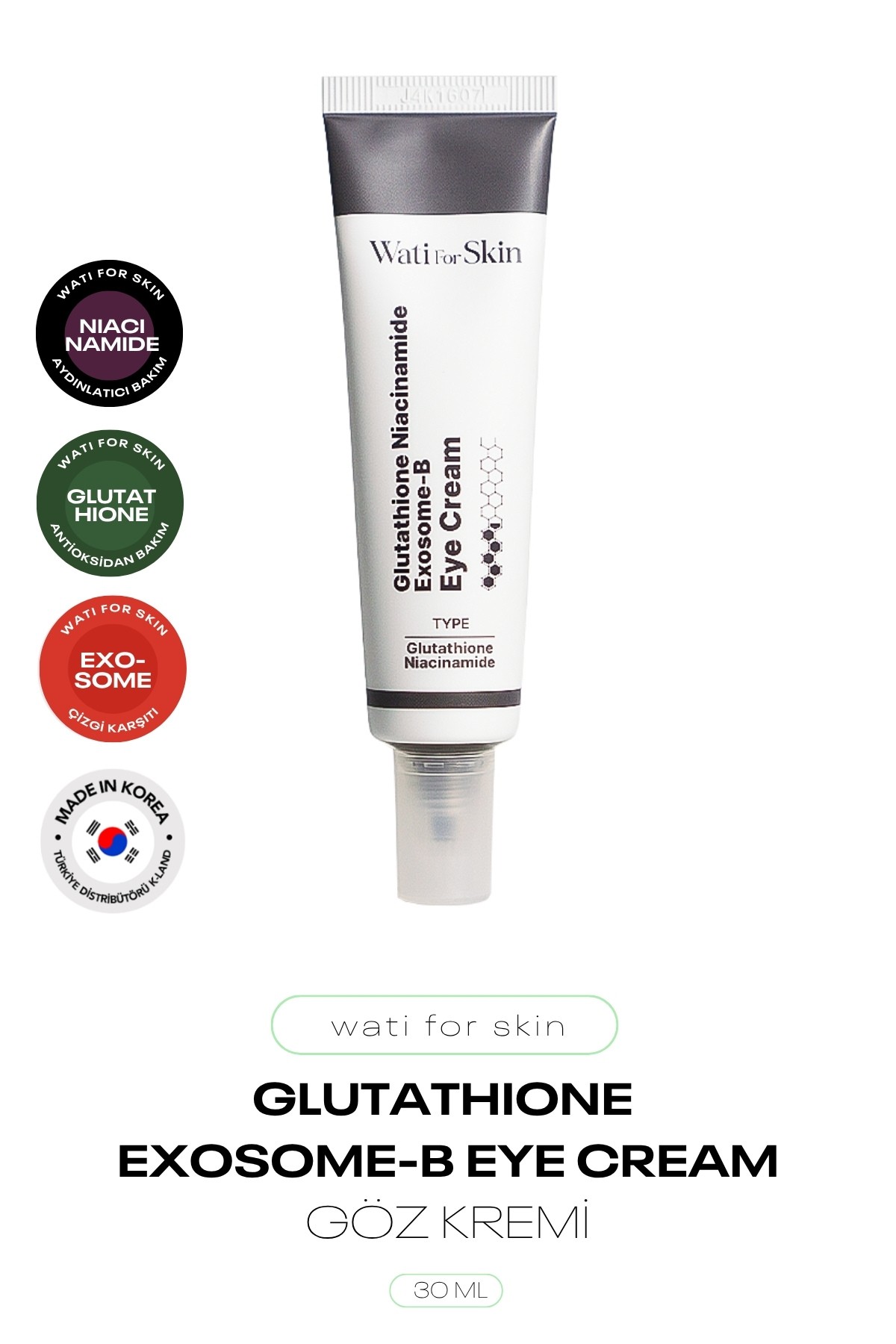 Glutatyon ve Niacinamide Aydınlatıcı Eksozom Göz Kremi Wati For Skin Eye Cream 30 ml 8809679095797, Tek Ebat