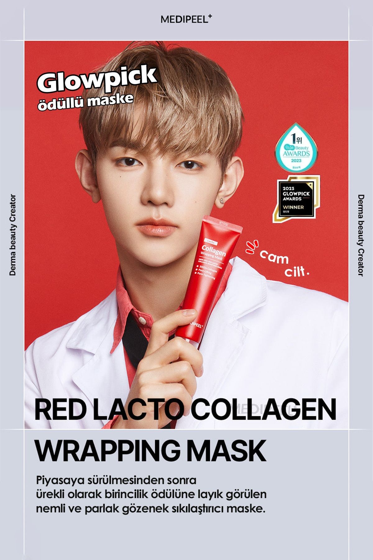 Kolajen Soyulan Cam Cilt Maske MEDIPEEL Red Lacto Collagen Wrapping Mask 70ml