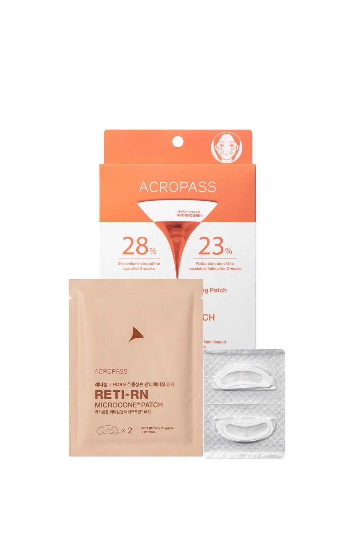 Retinol ve PDRN Mikro İğneli Göz Altı ve Nazolabial Çizgi Reti-rn Microcone Patch Slim 6lı