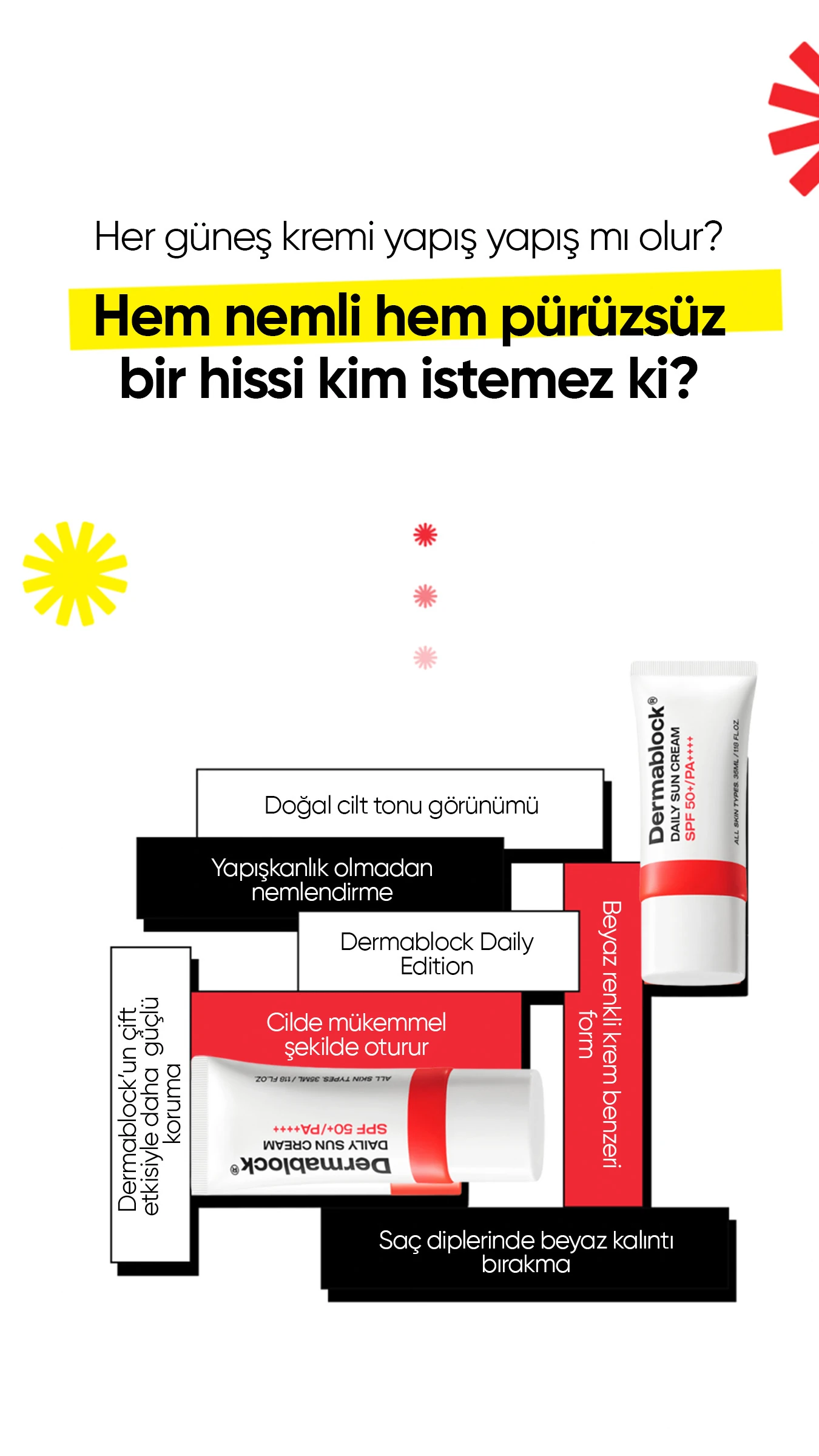 Doğal Bitişli Günlük Kore Güneş Kremi Daily Sun Cream SPF 50 + PA ++++
