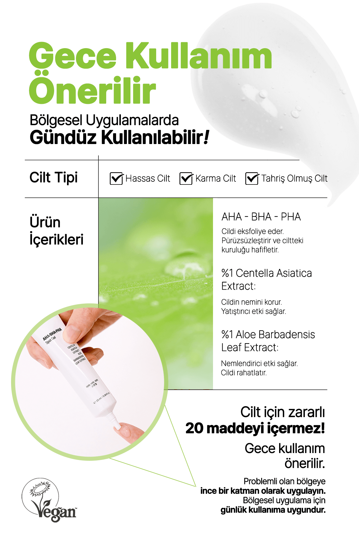 Salisilik Asit İçeren Bölgesel Sivilce ve Akne Jeli Yeppda AHA BHA PHA Spot Gel 25 ml