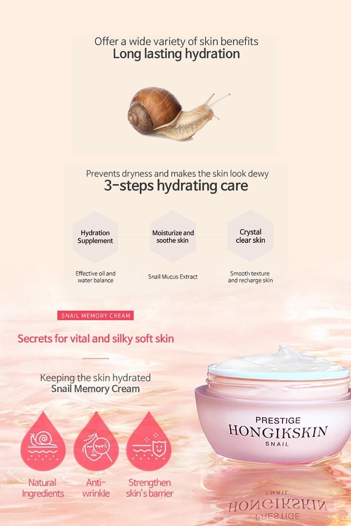 Hongikskin Prestige Snail Memory Cream ( Donuk & Mat Ciltler Için Anti Aging Krem )