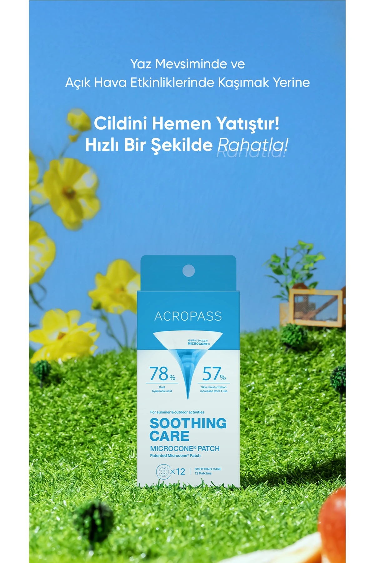 Yatıştırıcı ve Önleyici Mikro İğneli Bant Soothing Care Microcone Patch 12li