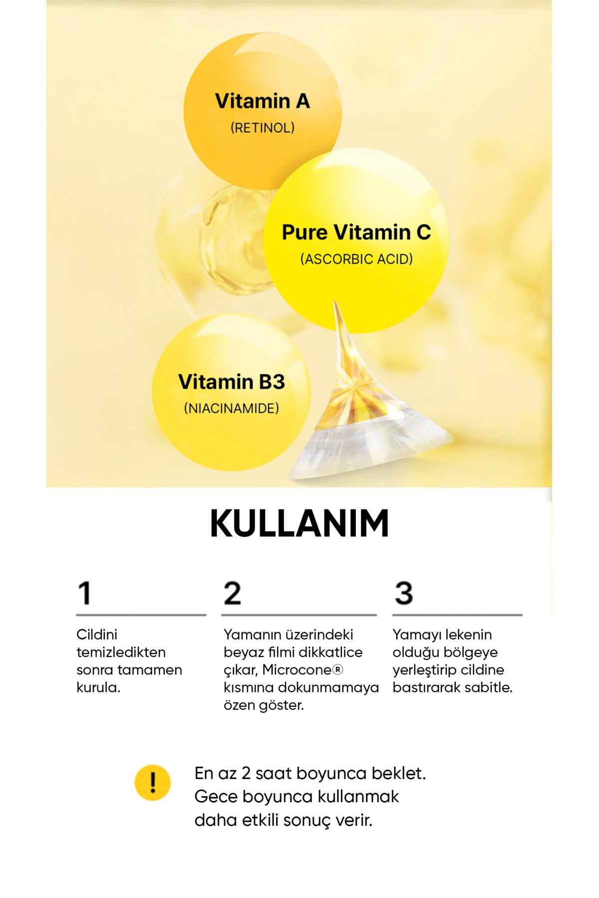 Lekeli Ciltler İçin Vitamin C içeren DARK SPOT CARE MICROCONE PATCH x6 Adet