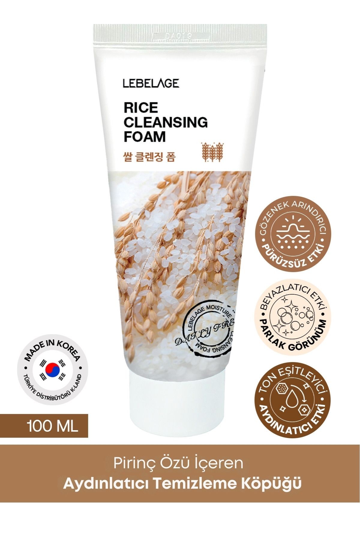 Kore Pirinç Özü İçeren Aydınlatıcı Temizleme Köpüğü Lebelage Korean Rice Cleansing Foam