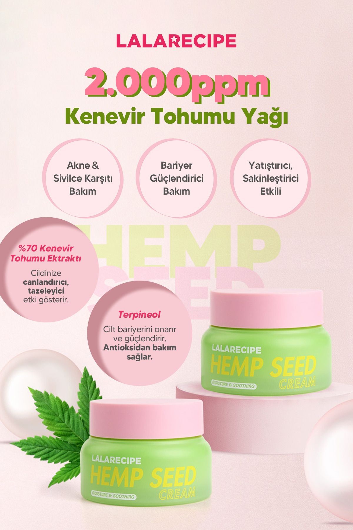 %70 Kenevir Tohumu LALARECIPE Hempseed Cream