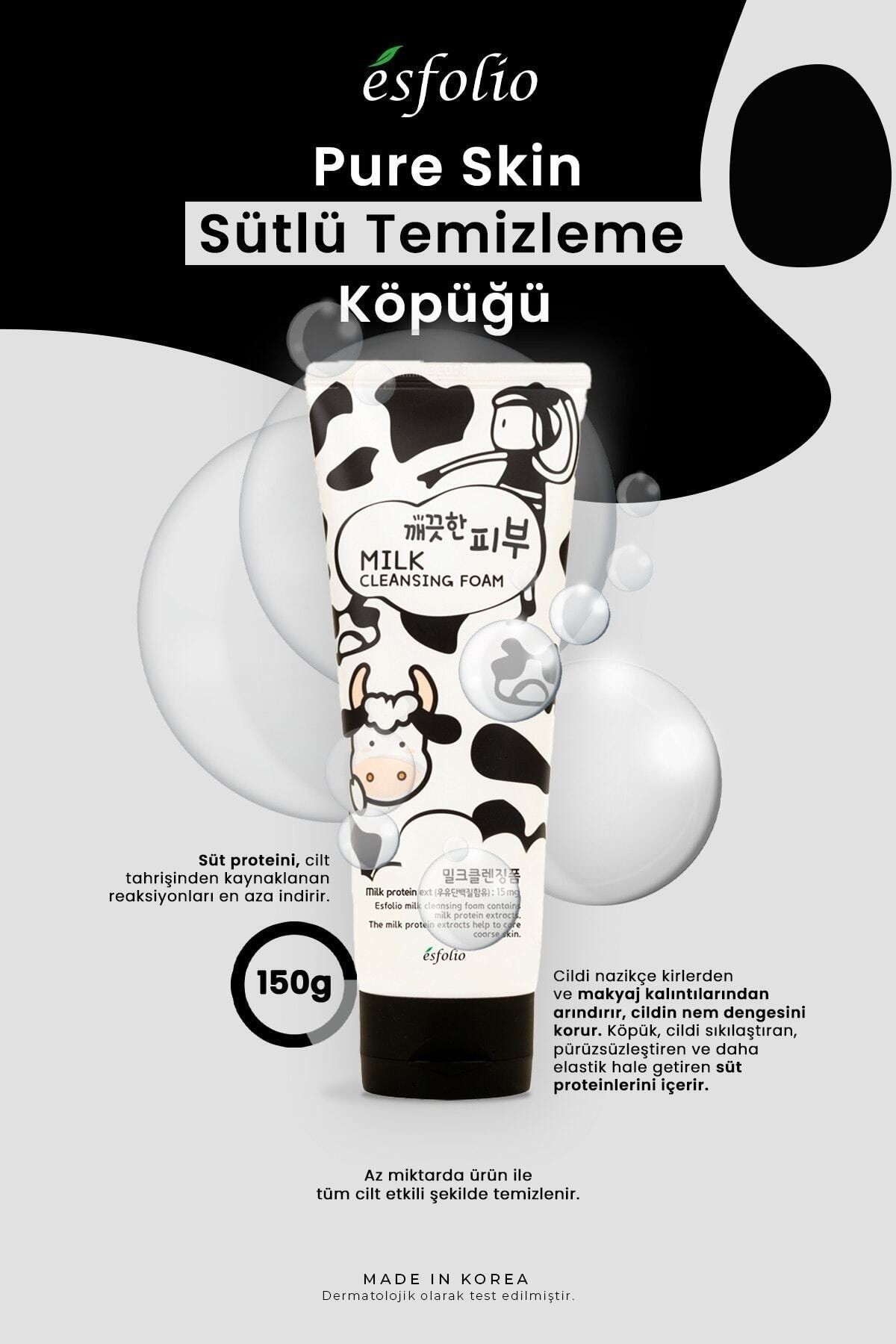 Süt Proteini İçeren Aydınlatıcı Temizleme Köpüğü Esfolio Milk Cleansing Foam 150 g