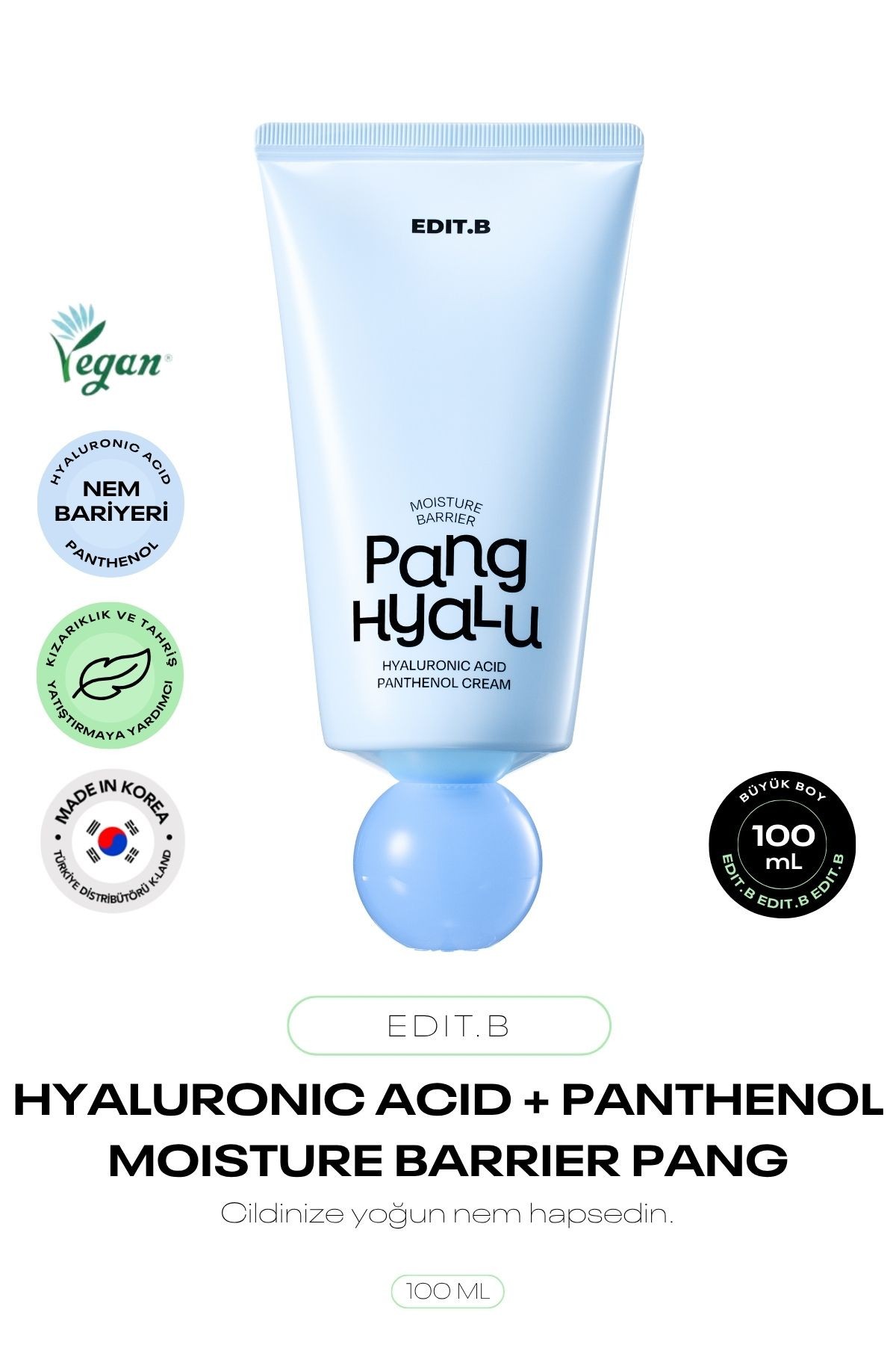 Hyalüronik Asit ve Panthenol Nemlendirici Krem Edit.b Moisture Barrier Pang Hyalu Cream 100 ML