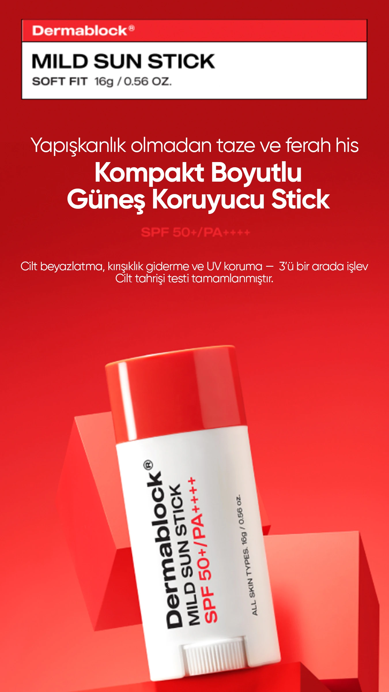 Hafif Dokulu Kore Stick Güneş Koruyucu Mild Sun Stick SPF 50 + PA ++++