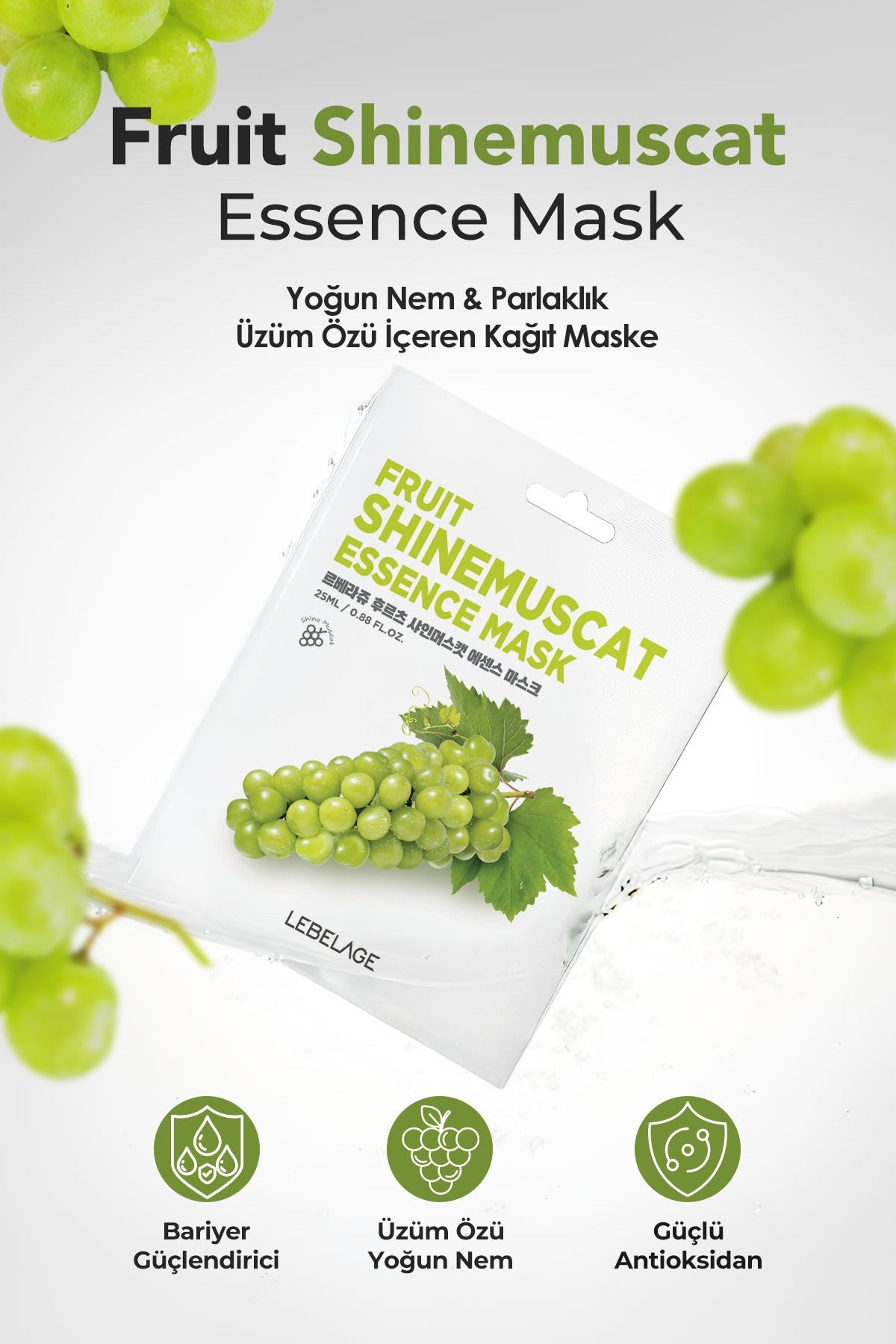 Muskat Üzümü Kağıt Maske Lebelage Fruit Shine Muscat Mask