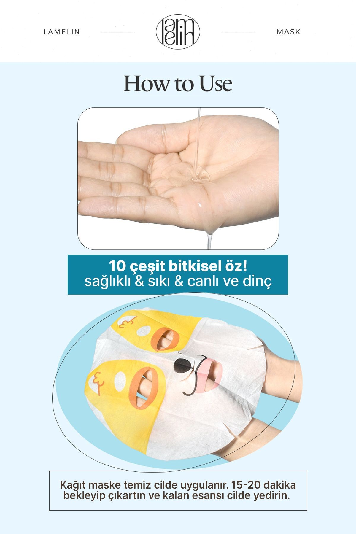 Köpek Desenli Eğlenceli, Onarıcı Kağıt Maske Lamelin Animal Mask Puppy