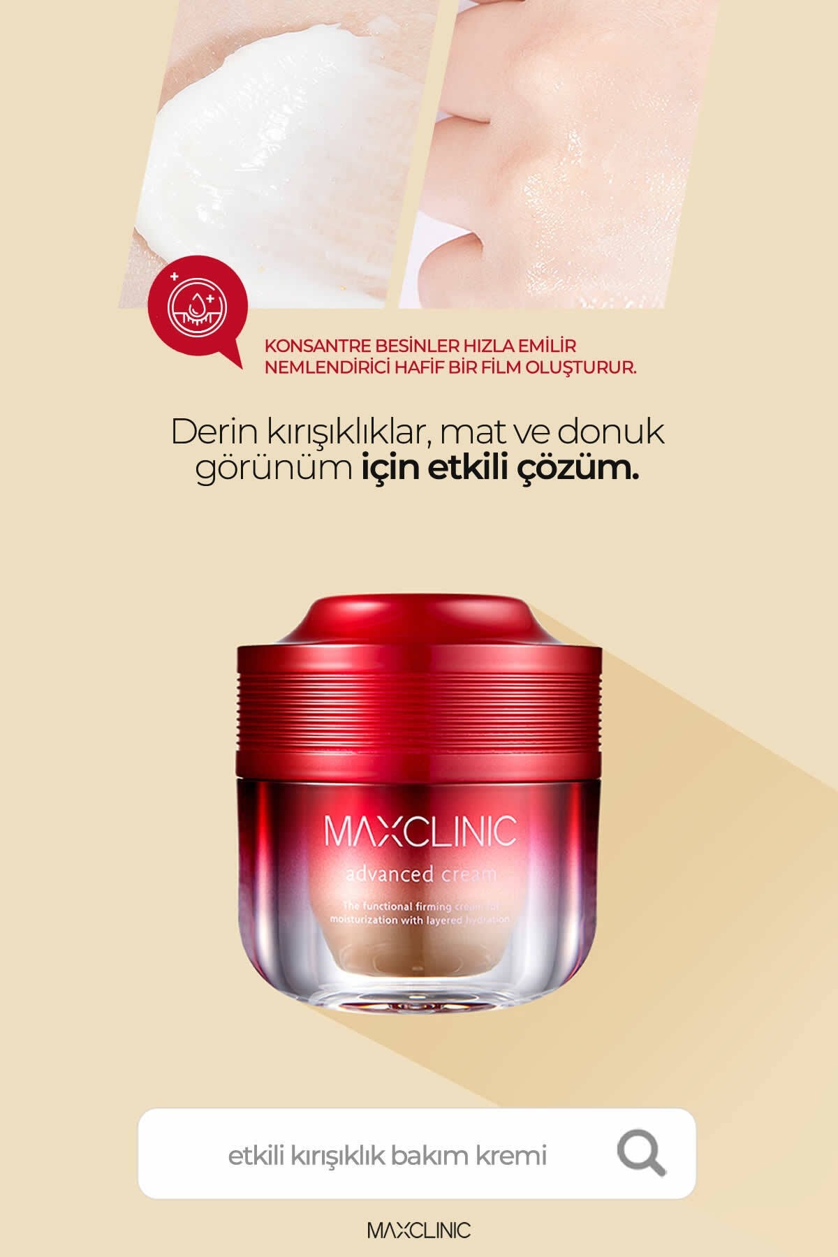 MAXCLINIC Kırışıklık Karşıtı Ve Sıkılaştırıcı 17 Çeşit Peptit Ve Kolajen Içeren Advanced Cream