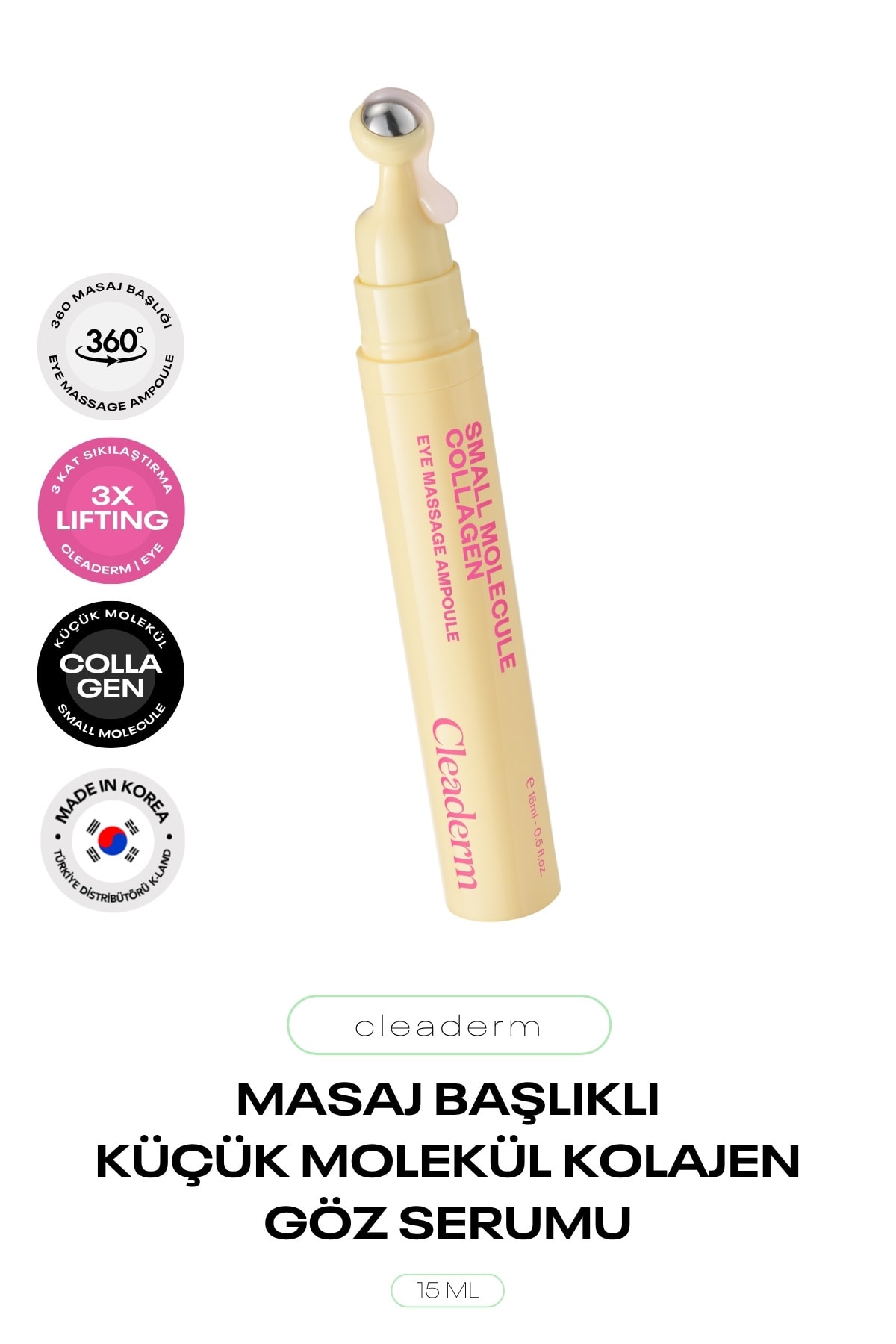 Masaj Başlıklı Küçük Kolajen Moleküllü Göz Çevresi Serumu Collagen Eye Massage Ampoule