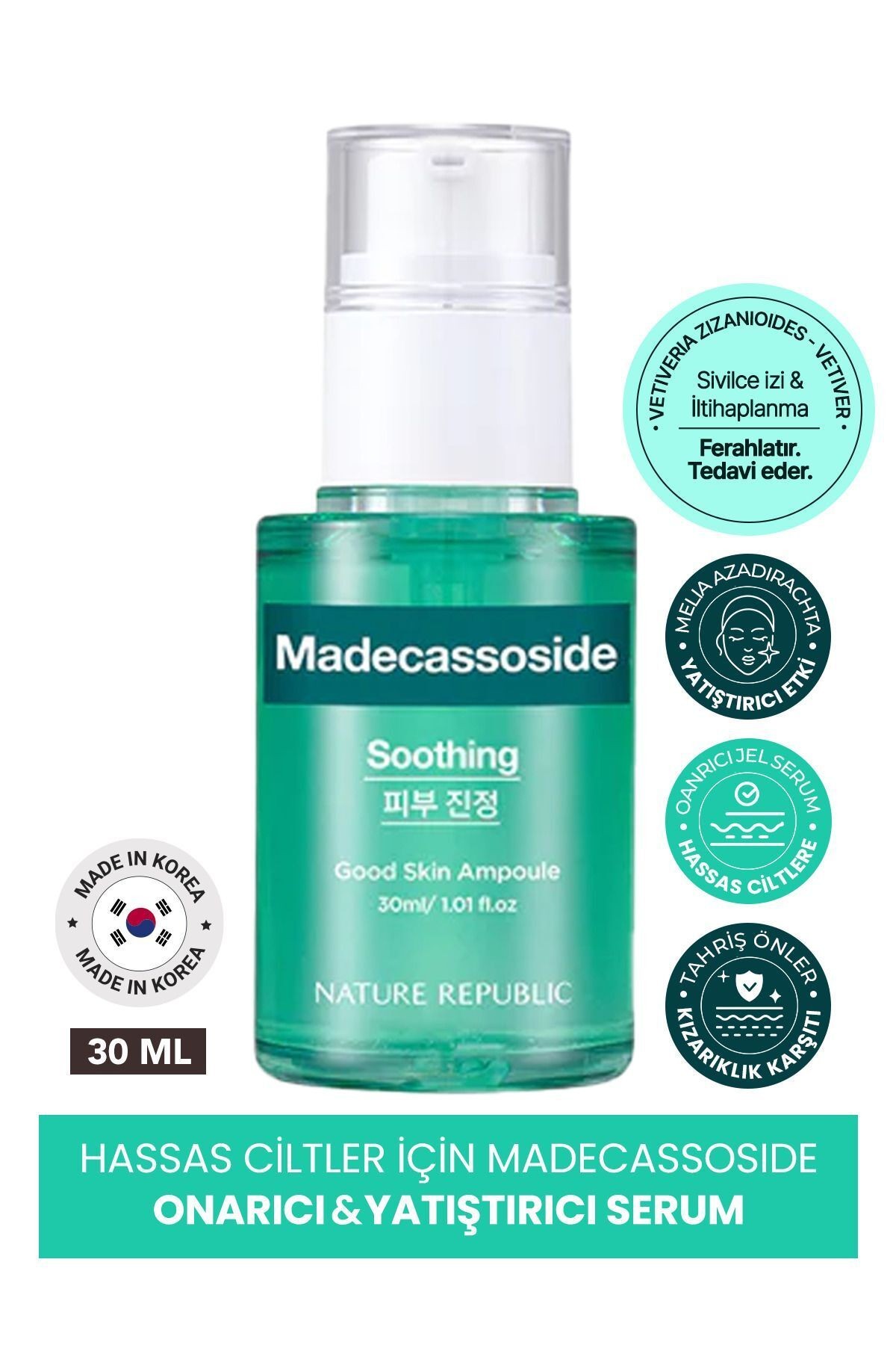 Hassas Ciltler İçin Madecassoside Yatıştırıcı Serum Nature Republic Good Skin Madecassoside Ampoule