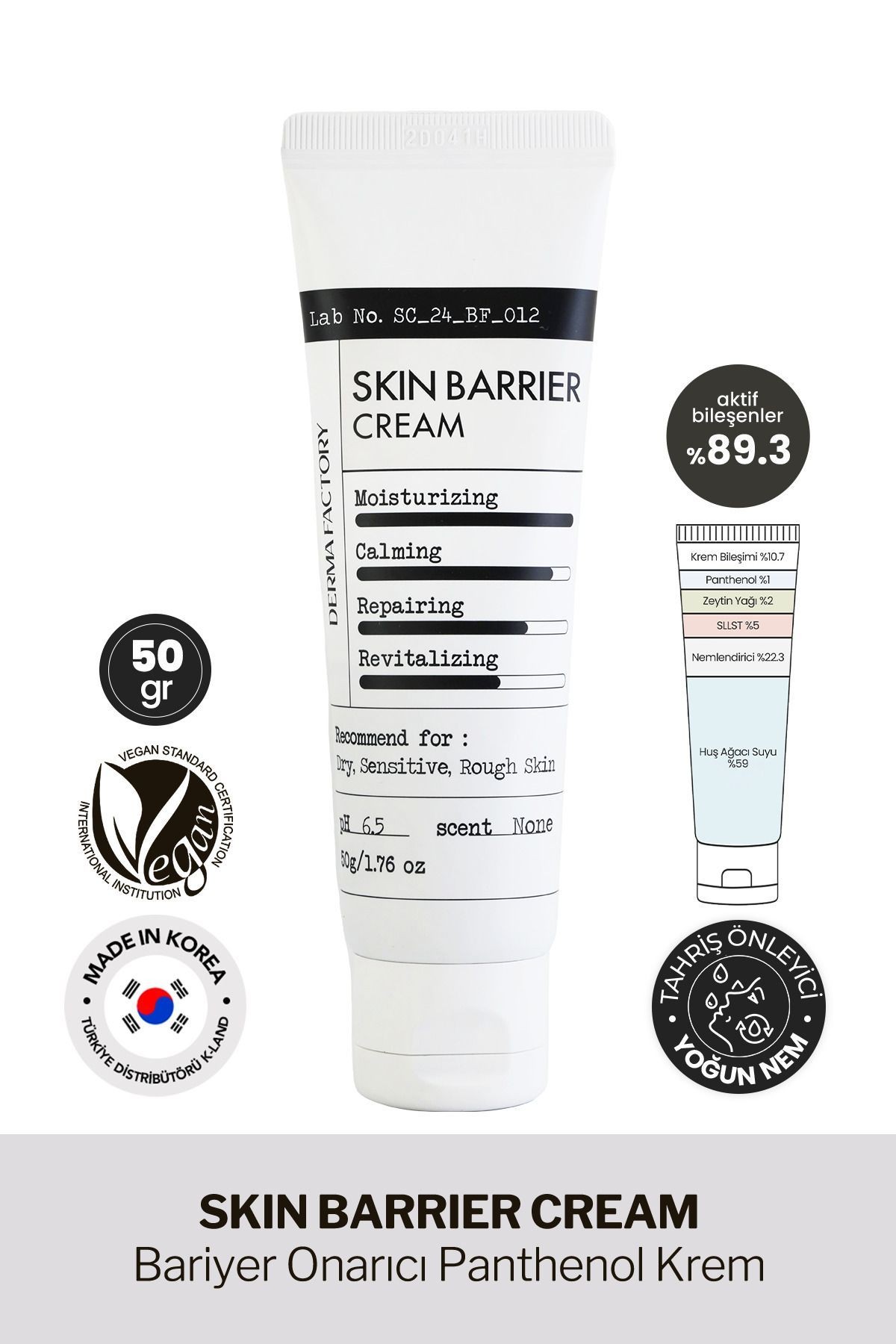 Bariyer Onarıcı %59 Huş Ağacı Özü Panthenol Krem Skin Barrier Cream 50 Ml