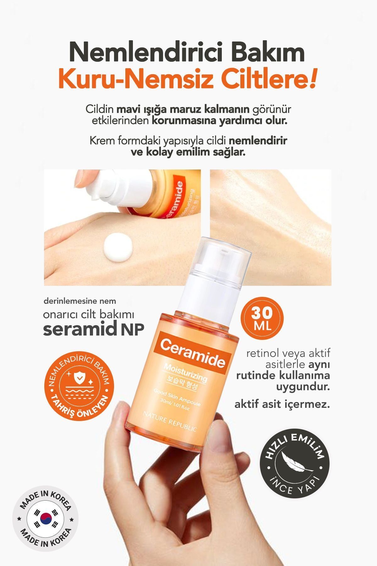 Nemlendirici ve Onarcı Seramid Serum Nature Republic Good Skin Ceramide Ampoule