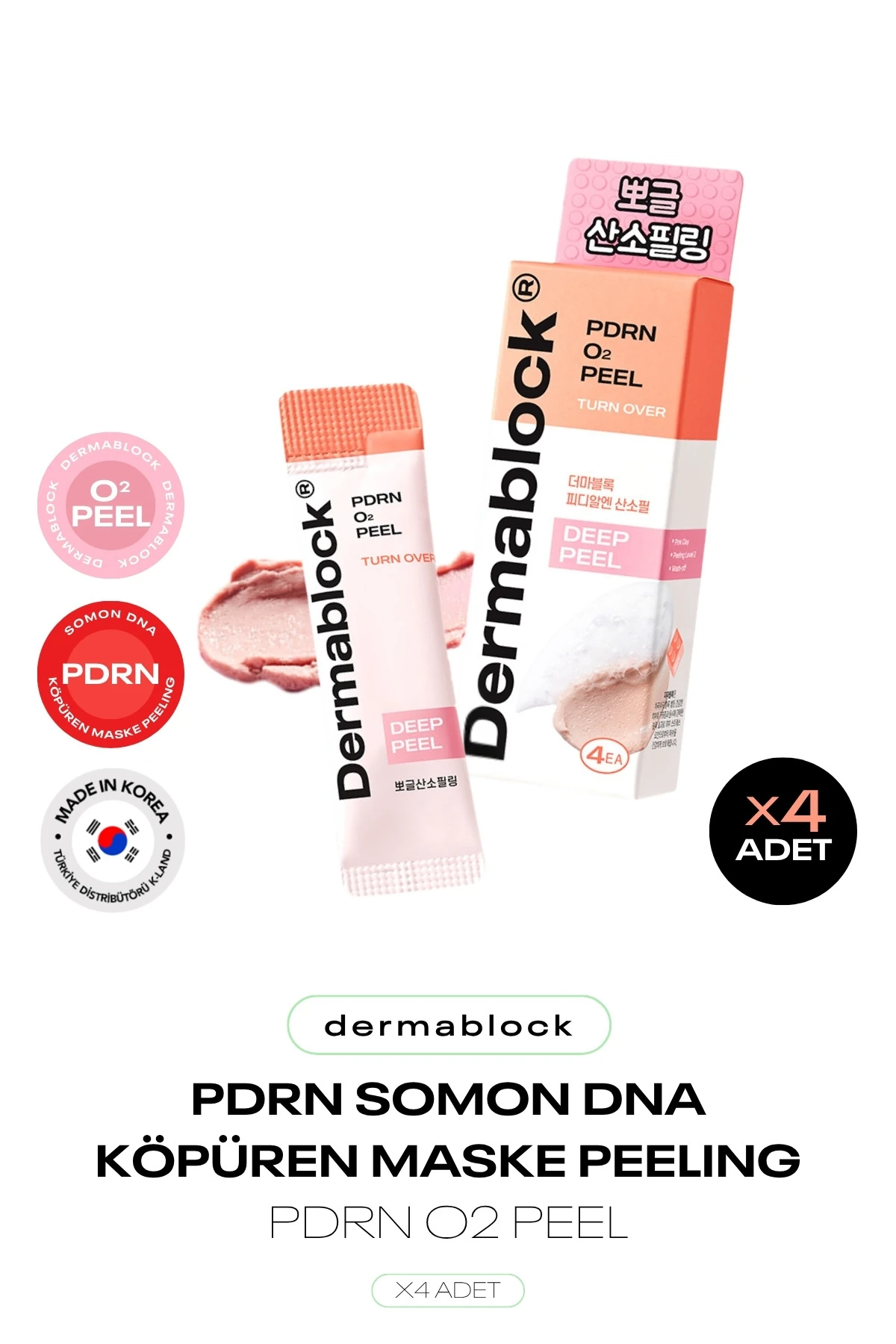 PDRN Somon Dna Yenileyici Köpüren Maske Peeling PDRN o2 Peel X4 Adet