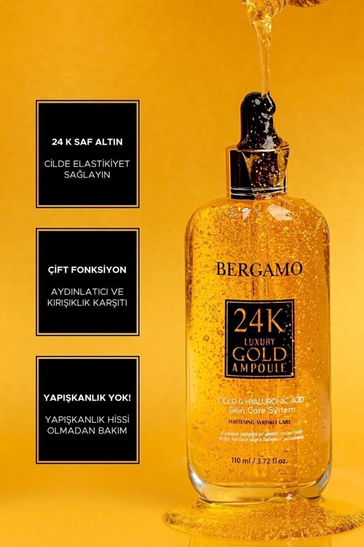 Yoğun Besleyici ve Elastikiyet Sağlayan Çift Fonksiyonlu 24 K Luxury Gold Ampül Serum
