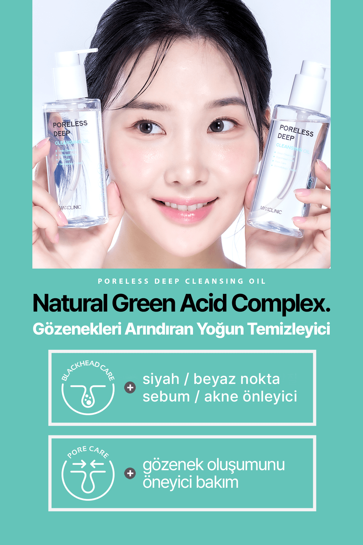 Gözenek ve Siyah Nokta İçin Yüz Temizleme Yağı Maxclinic Poreless Deep Cleansing Oil 200ml