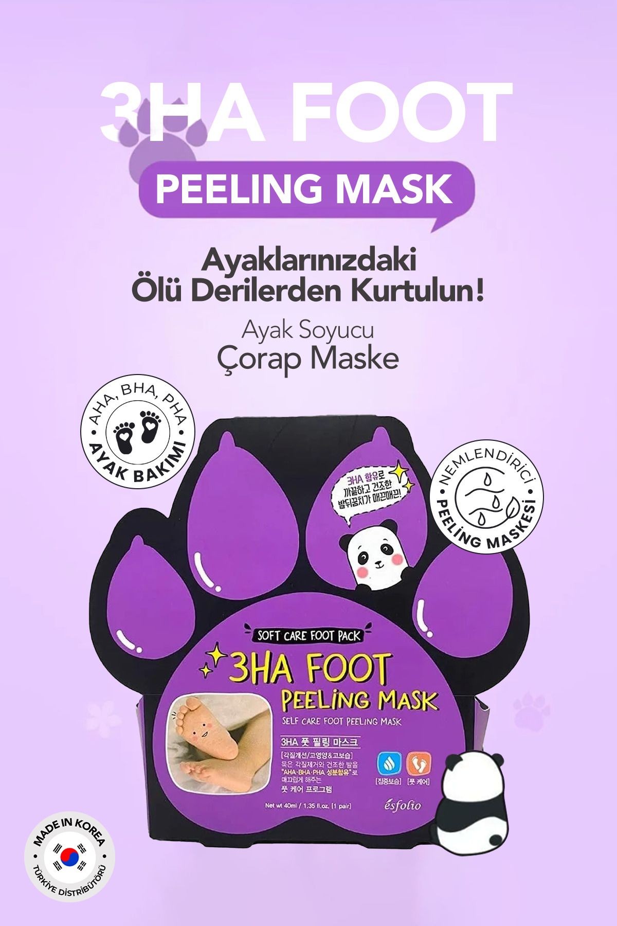 Ayak Soyucu Çorap Maske Soyulan Ayak Maskesi 3ha Foot Peeling Mask