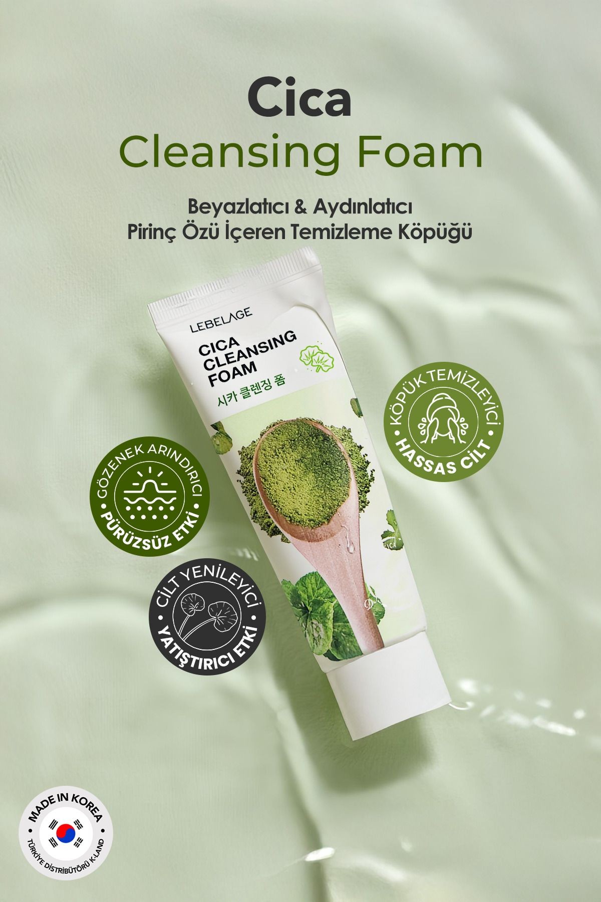 Cica İçeren Yatıştırıcı Temizleme Köpüğü Lebelage Cica Cleansing Foam