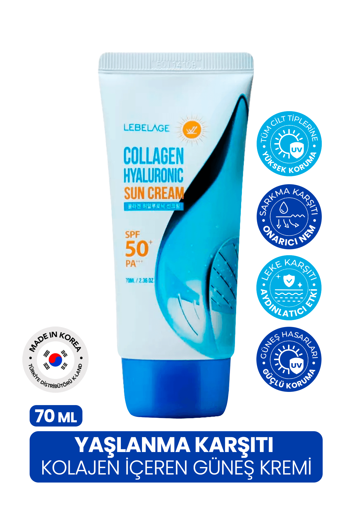 Yaşlanma Karşıtı Kolajen Güneş Kremi Spf 50 + Pa +++ Collagen Hyaluronic Sun Cream