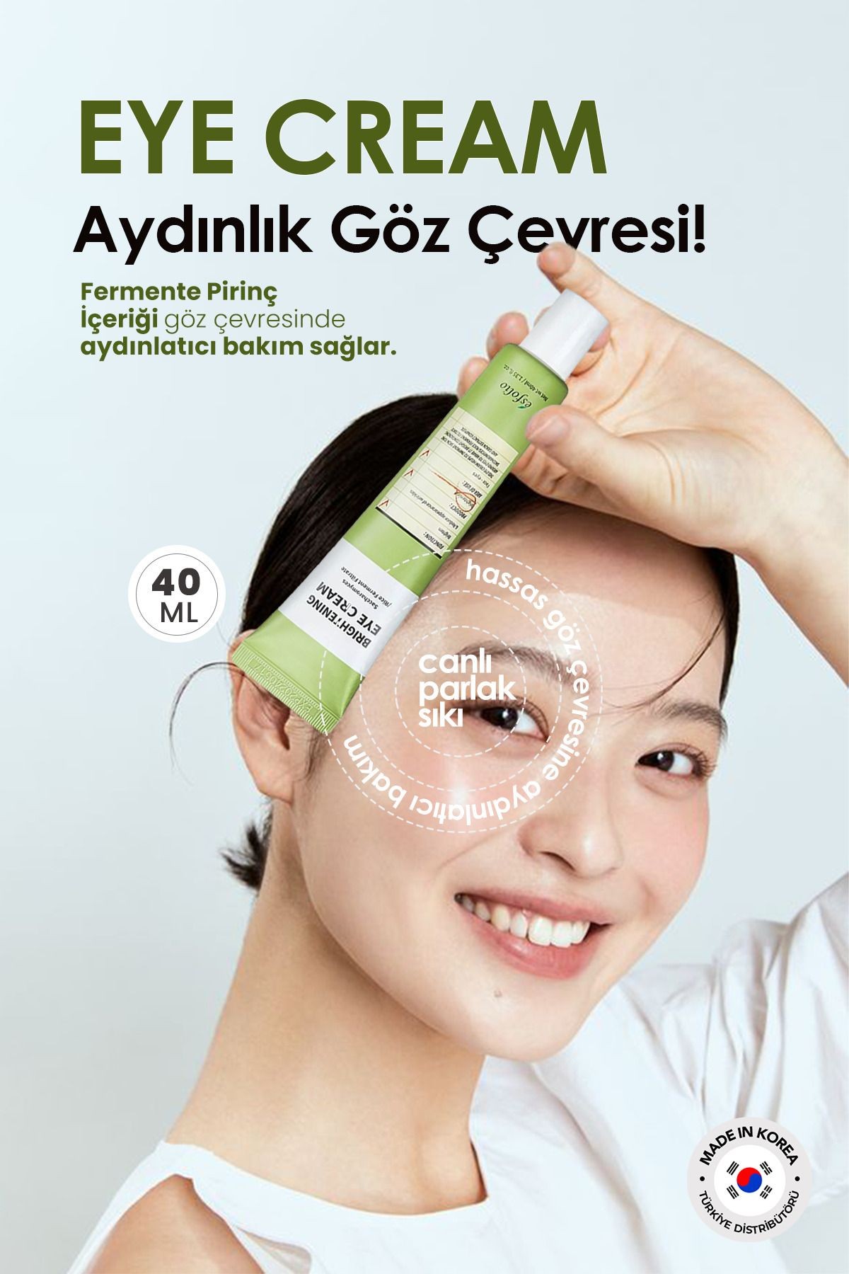 Pirinç Içeren Aydınlatıcı, Nemlendirici Göz Kremi Rice Brightening Eye Cream 40ml