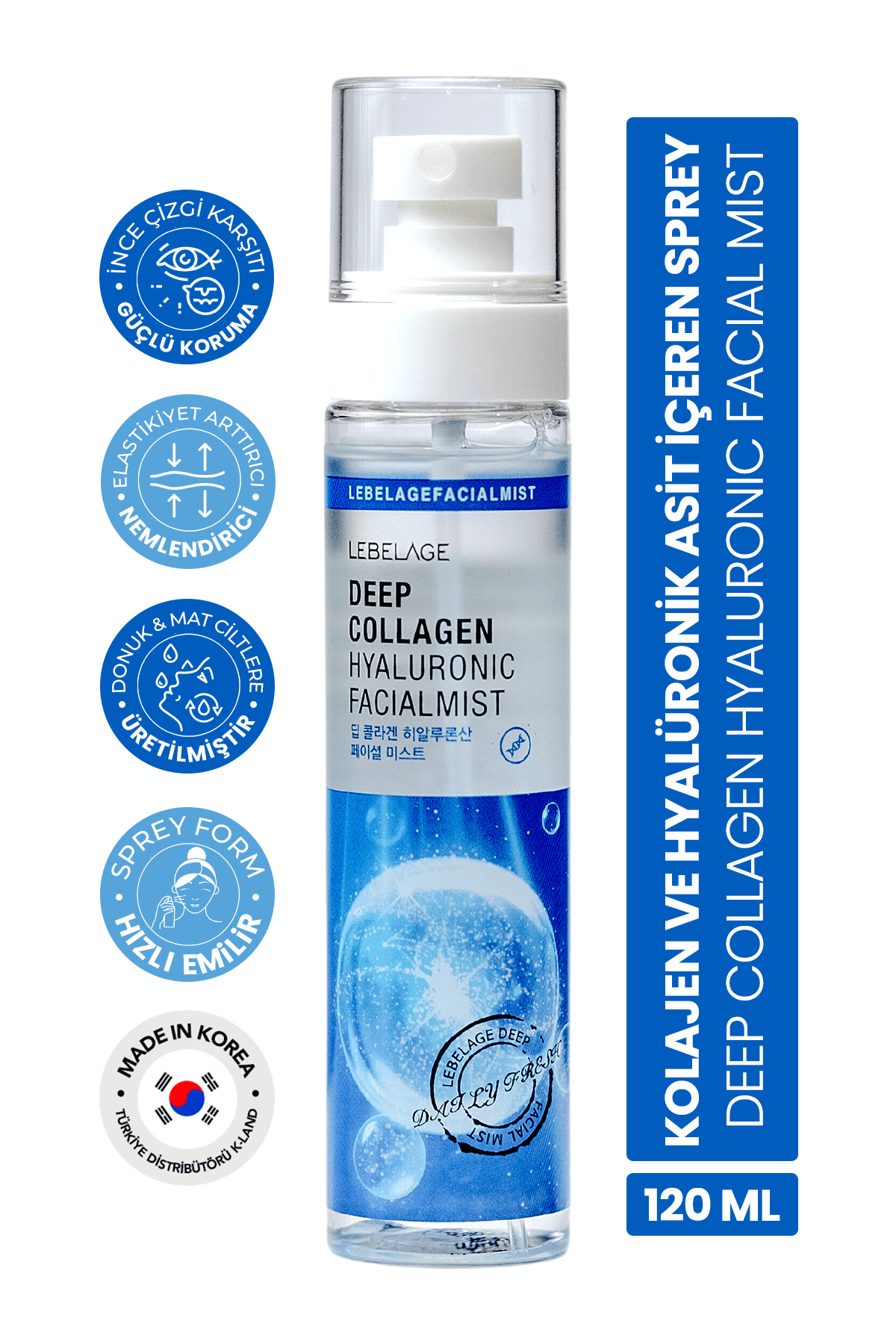 Kolajen ve Hyalüronik Asit İçeren Nemlendirici Sprey Mist LEBELAGE Collagen Hyaluronic Facial Mist
