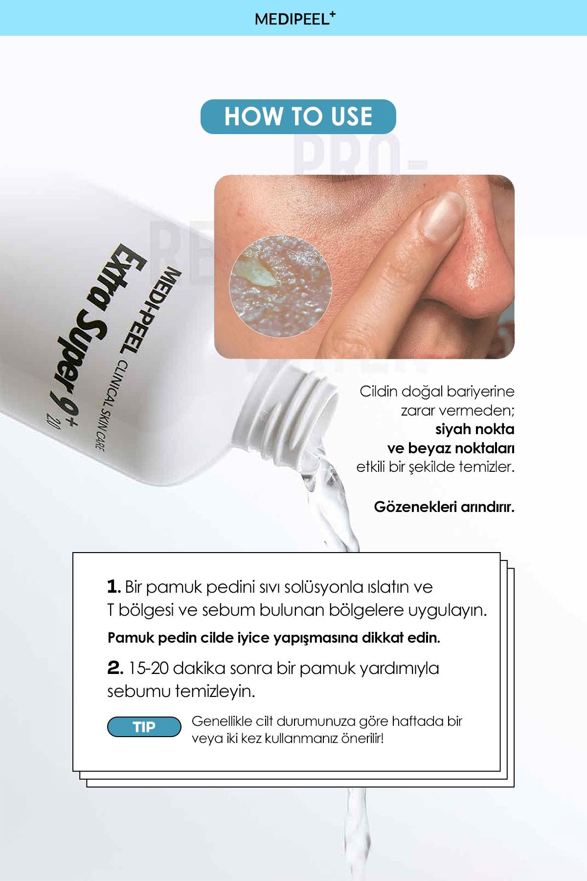 Gözenek ve Siyah, Beyaz Nokta Solüsyonu Medipeel Extra Super 9 Plus 250 ML 8809409340241, one size