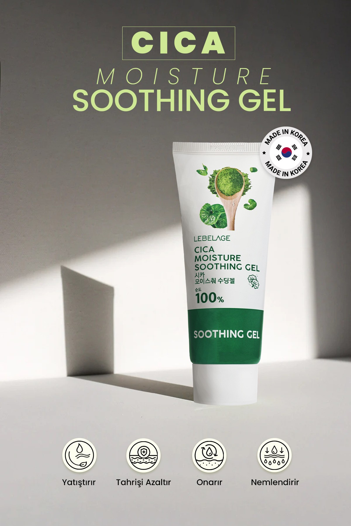 Cica Kompleksi İçeren Yatıştırıcı Bakım Jeli Lebelage Cica Moisture Soothing Gel 100 ml