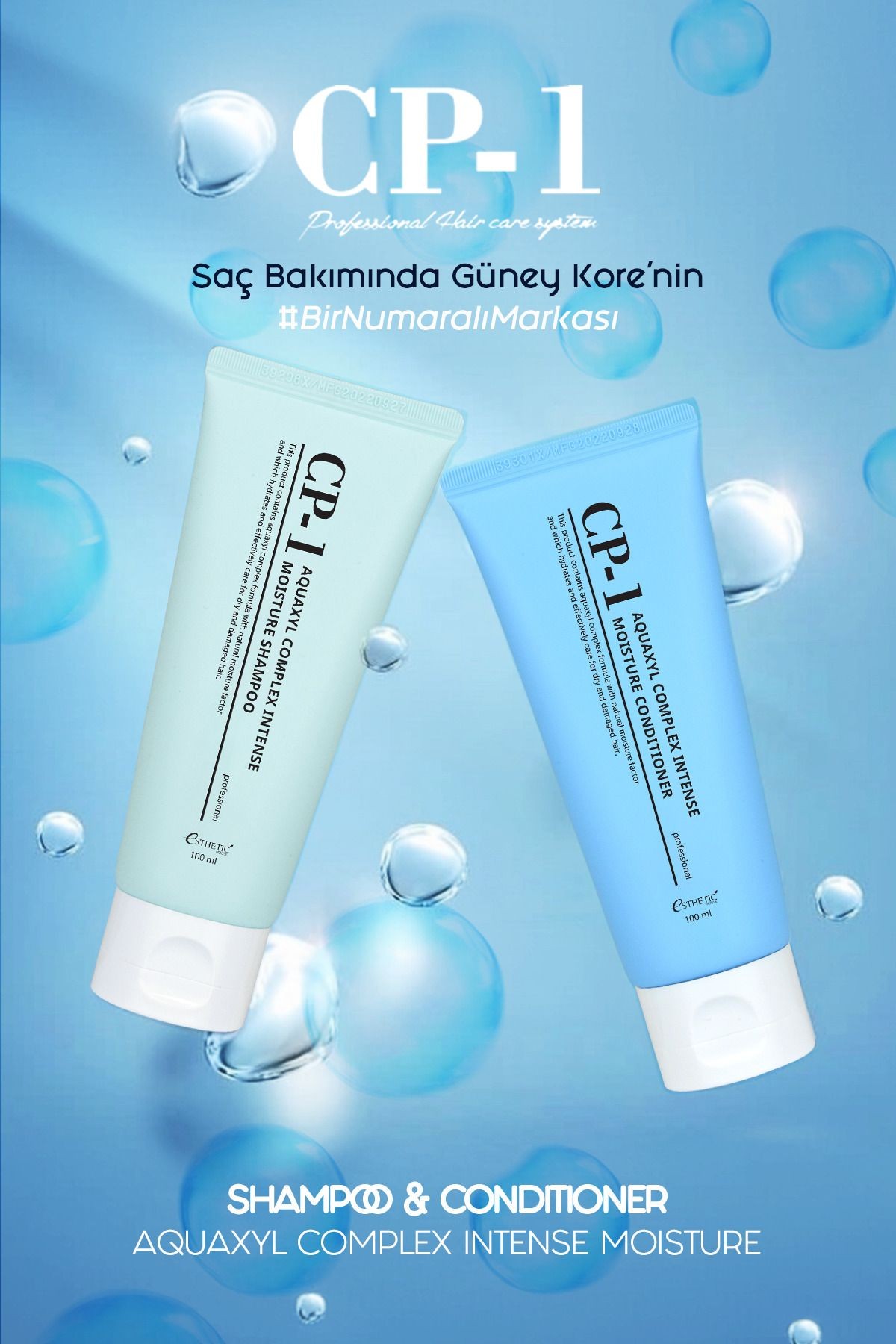 CP-1 Kuru ve Hasarlı Saçlar İçin Yoğun Nemlendirici Şampuan Aquaxyl Complex Intense Shampoo 100ml