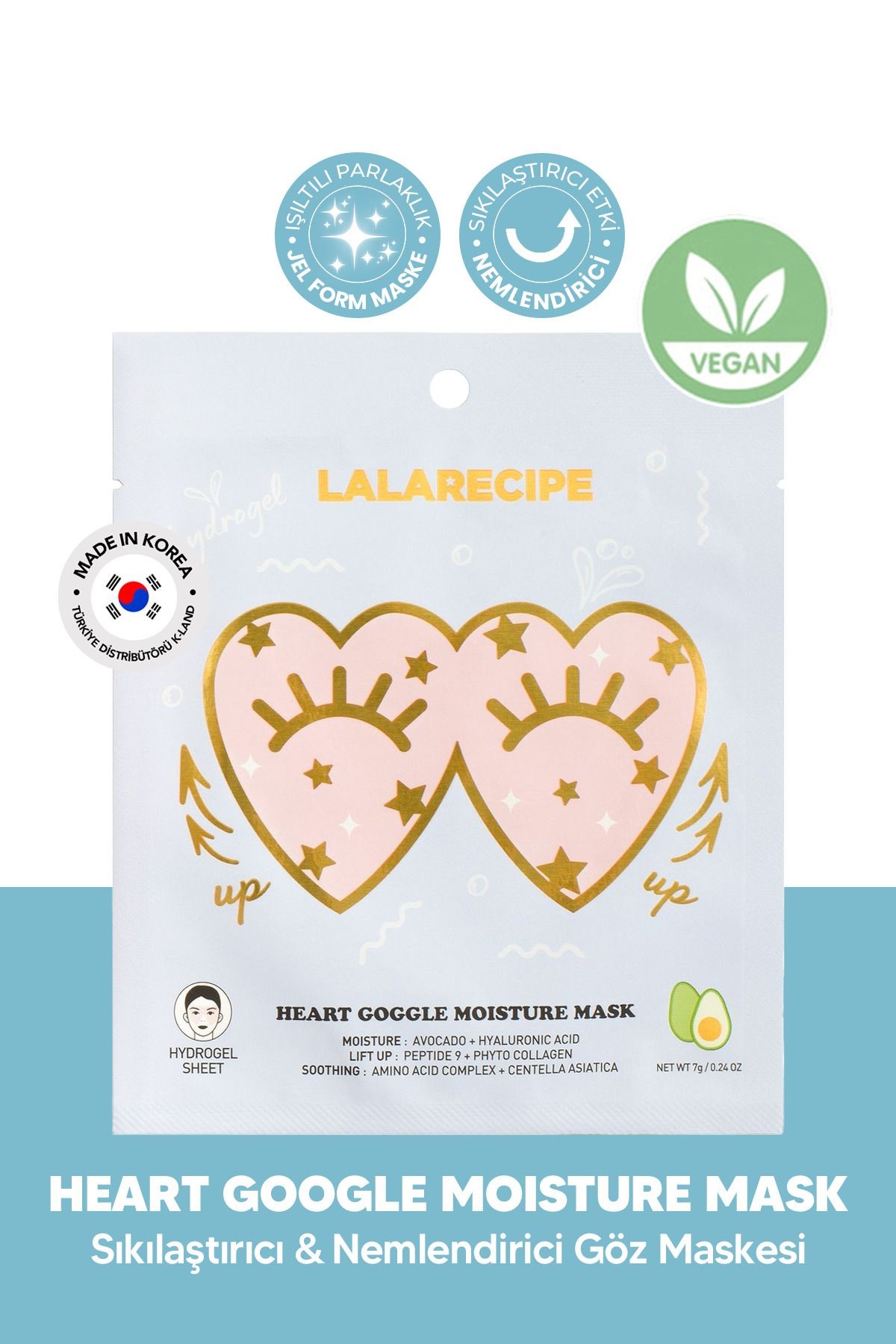 Nemlendirici Glitter Göz Çevresi Maskesi LALARECIPE Heart Google Moisture Mask